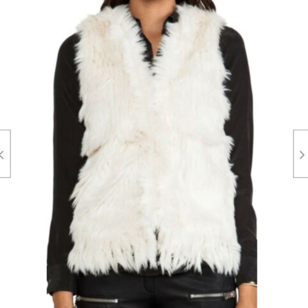 Bardot Faux Foxy Vest in Ivory US Size Large 10 - Picture 5 of 6